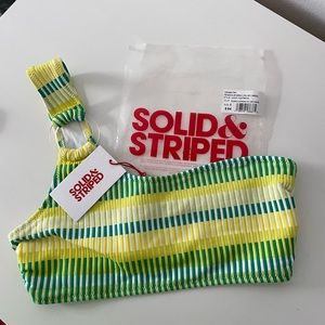 NWT SOLID & STRIPED THE DESI TOP TECHNICOLOR YELLOW x GREEN